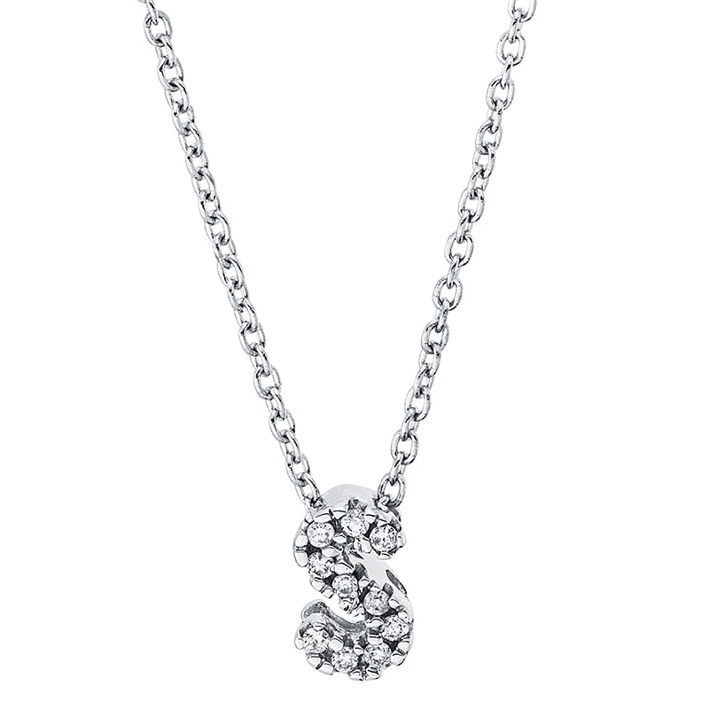 Collier 18 kt WG, mit ZÖ 40 cm, 10 Brill. 0,02 ct, TW-si