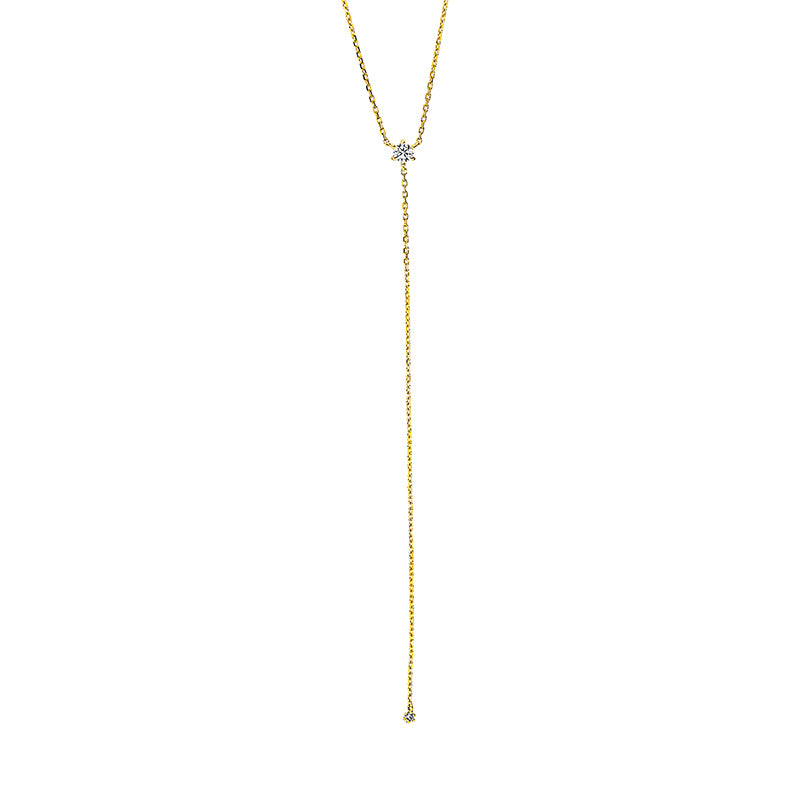 Collier 18 kt GG, mit ZÖ 40 cm + 42 cm, 1 Brill. 0,08 ct, TW-si, 1 Brill. 0,02 ct, TW-si