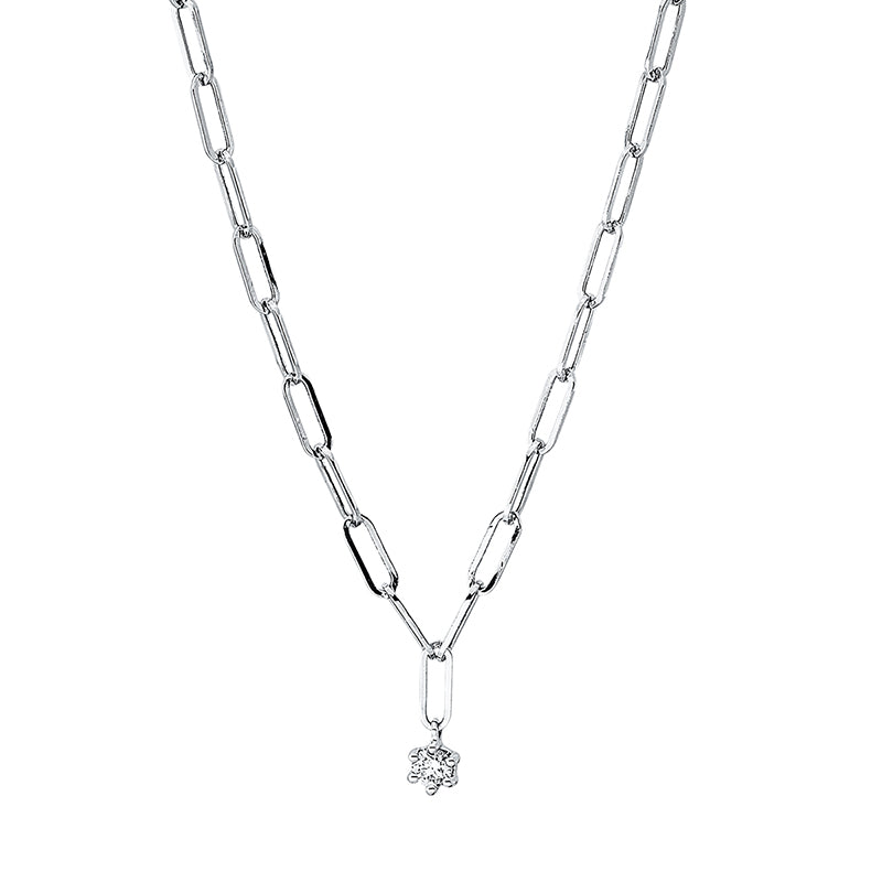 Collier 18 kt WG, 1 Brill. 0,15 ct, TW-si