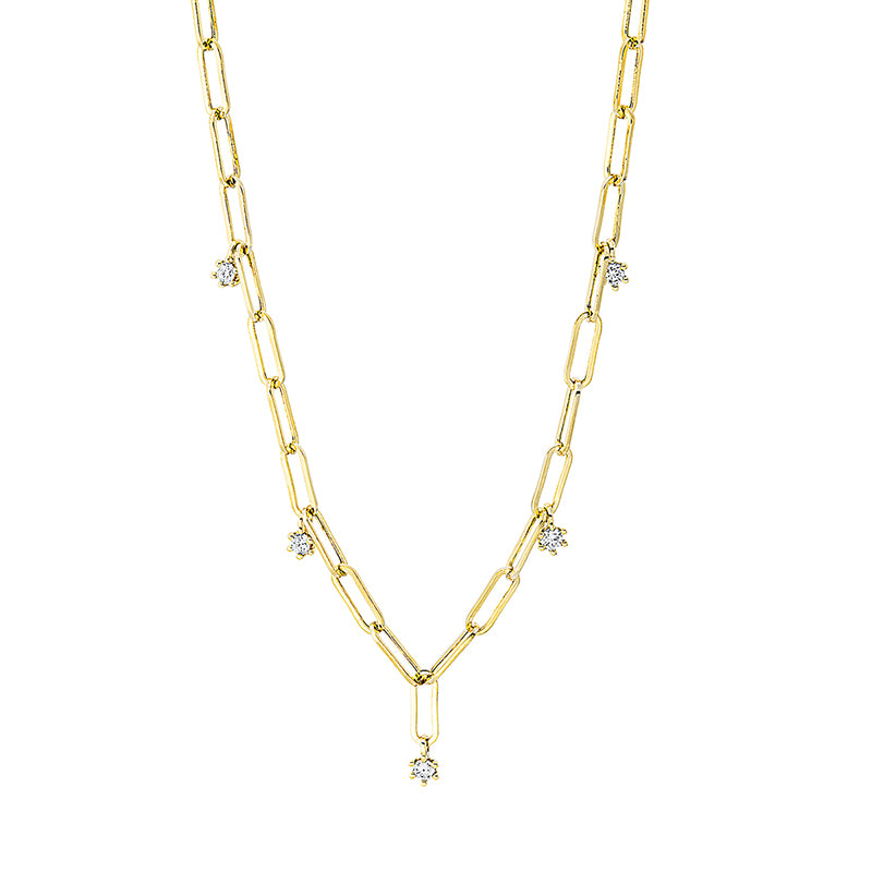 Collier 18 kt GG, 5 Brill. 0,17 ct, TW-si