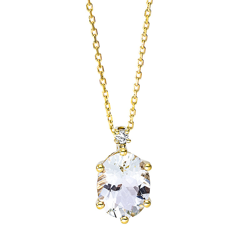 Collier 18 kt GG, mit ZÖ 40 cm + 42 cm, 1 Brill. 0,02 ct, TW-si, 1 Amethyst 1,74 ct grün