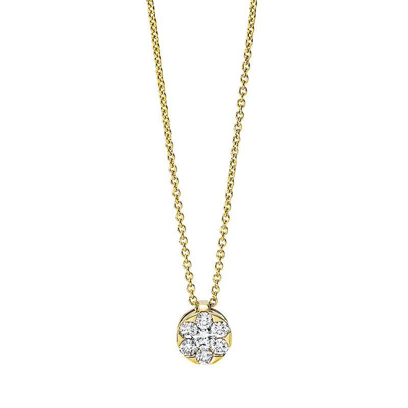Collier 18 kt GG, 1 Brill. 0,09 ct, TW-si, 6 Brill. 0,17 ct, TW-si