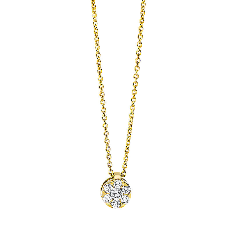 Collier 18 kt GG, 1 Brill. 0,06 ct, TW-si, 6 Brill. 0,10 ct, TW-si