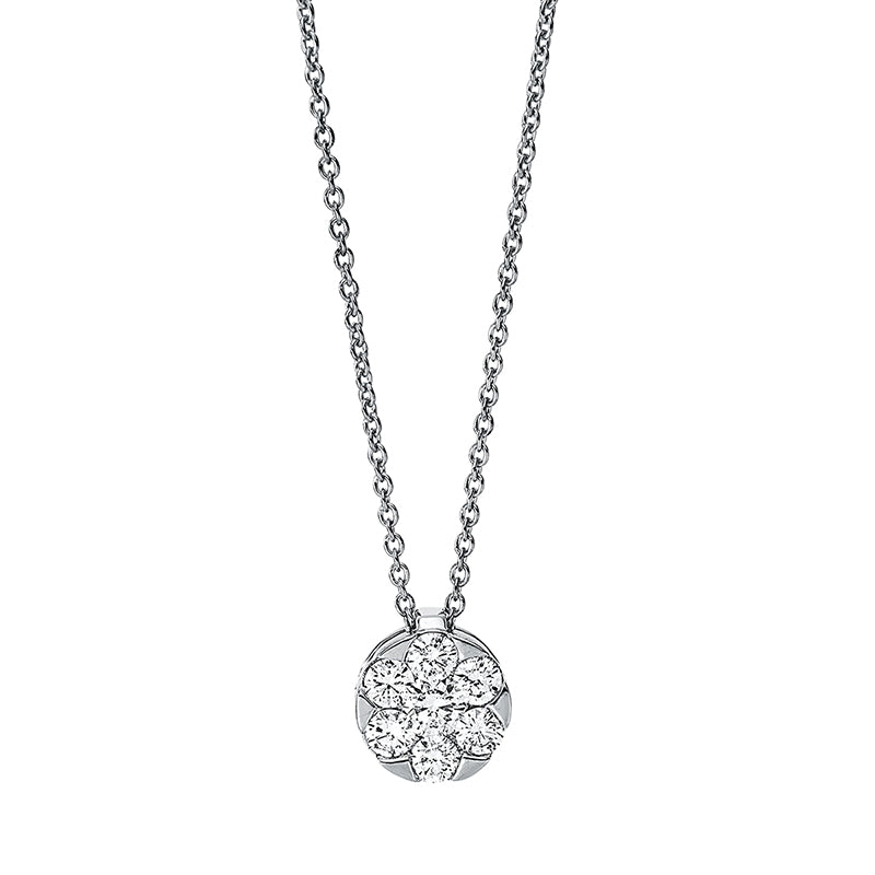 Collier 18 kt WG, 1 Brill. 0,10 ct, TW-si, 6 Brill. 0,26 ct, TW-si
