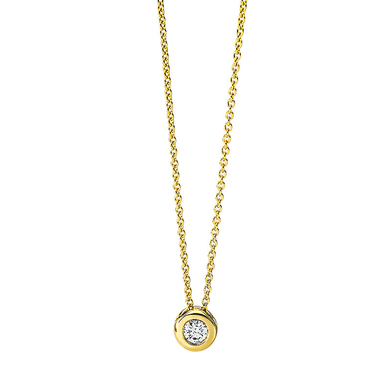 Collier 18 kt GG, 1 Brill. 0,10 ct, TW-si