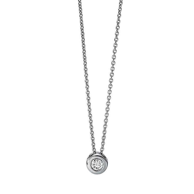 Collier 18 kt WG, 1 Brill. 0,10 ct, TW-si