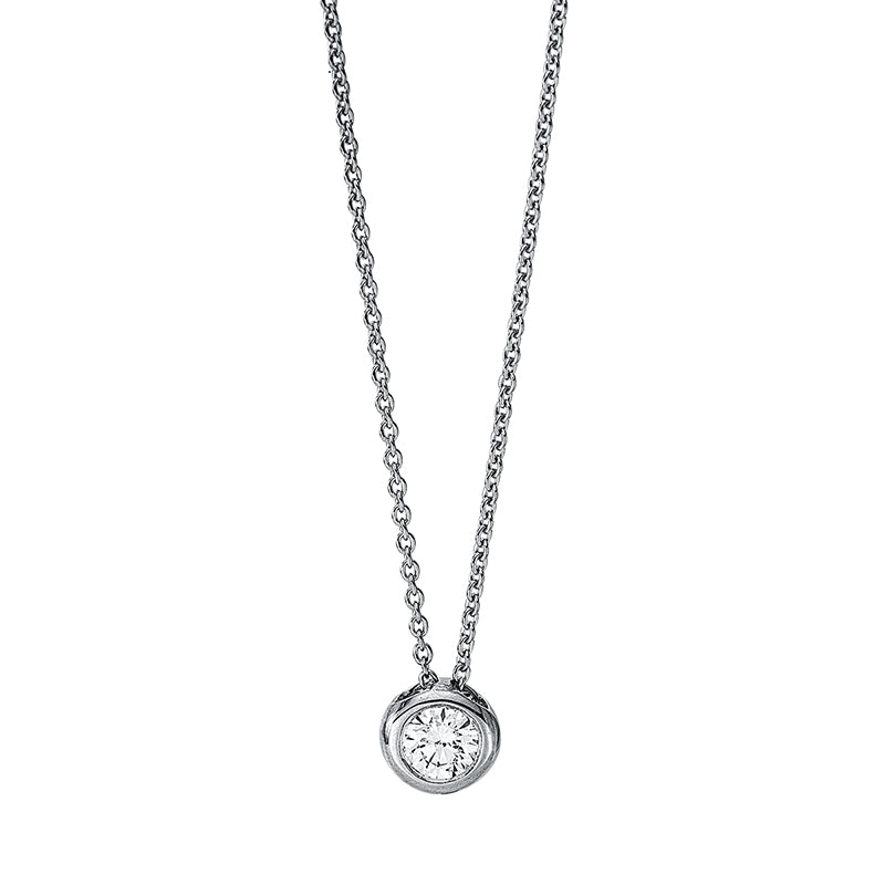 Collier 18 kt WG, 1 Brill. 0,18 ct, TW-si