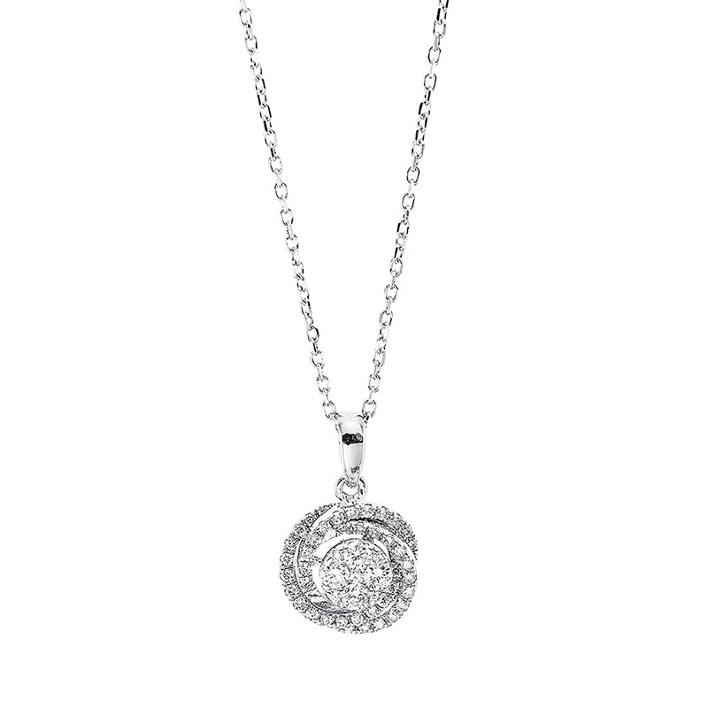 Collier 18 kt WG, mit Öse, 57 Brill. 0,20 ct, F-si