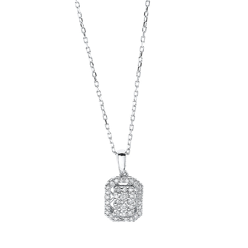 Collier 18 kt WG, mit Öse, 38 Brill. 0,20 ct, F-si