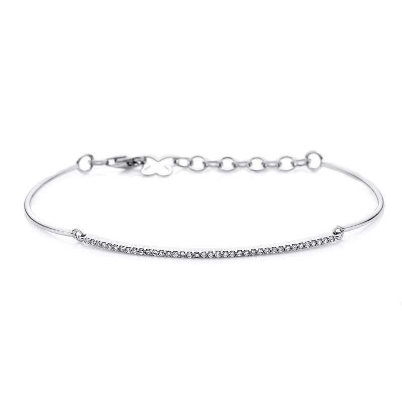 Armband 14 kt WG. 38 Brillanten 0.24 ct. TW-si. L:18.0 cm