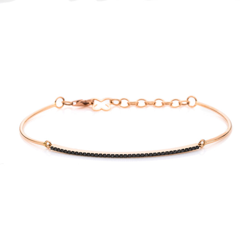 Armband 18 kt RG, schwarz rhodiniert, 38 Brill. 0,21 ct, schwarz