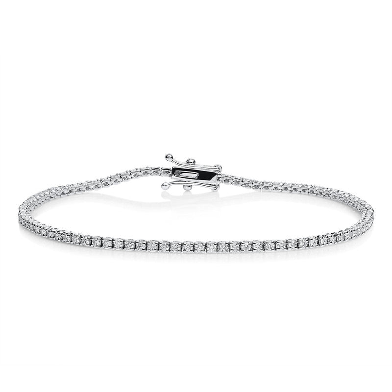 Armband 4er-Krappe 18 kt WG. 91 Brillanten 1.03 ct. TW-si. L:18.0 cm