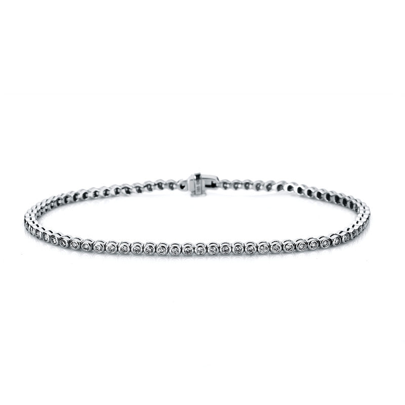 Armband Zarge 18 kt WG. 53 Brillanten 2.07 ct. TW-si. L:19.0 cm. S:3.1 mm