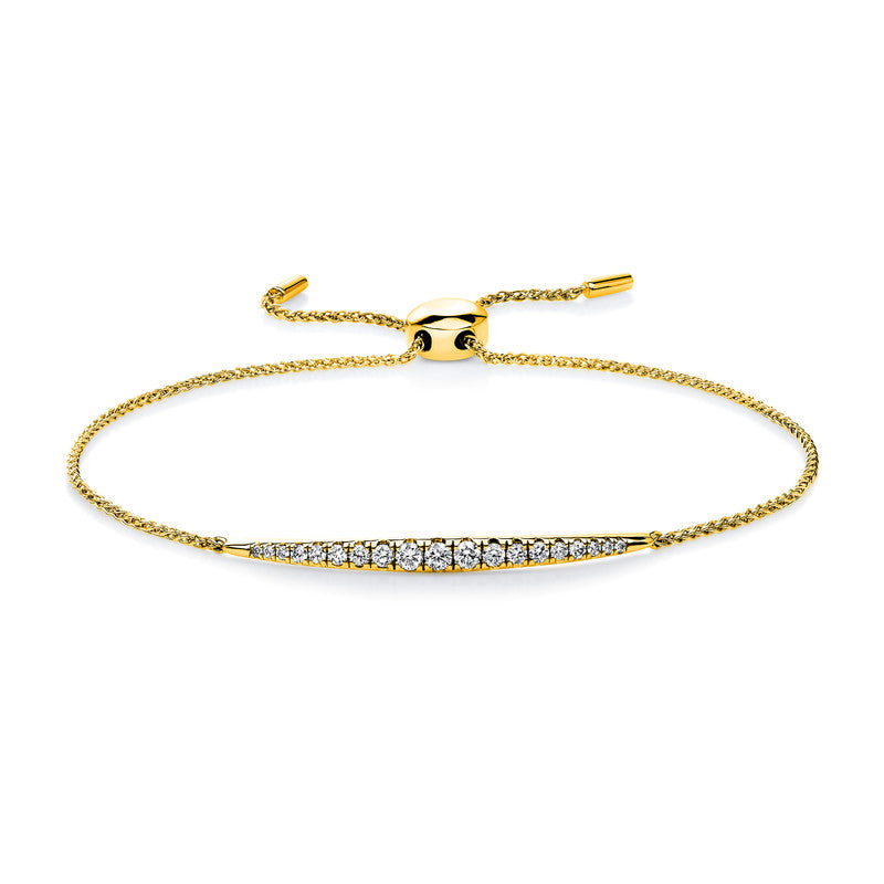 Armband 18 kt GG, Länge variabel, 19 Brill. 0,36 ct, TW-vsi/si