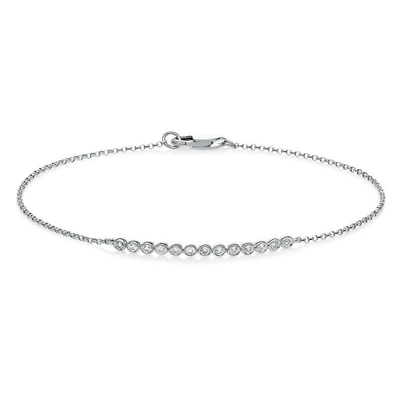 Armband 18 kt WG, 13 Brill. 0,16 ct, TW-si