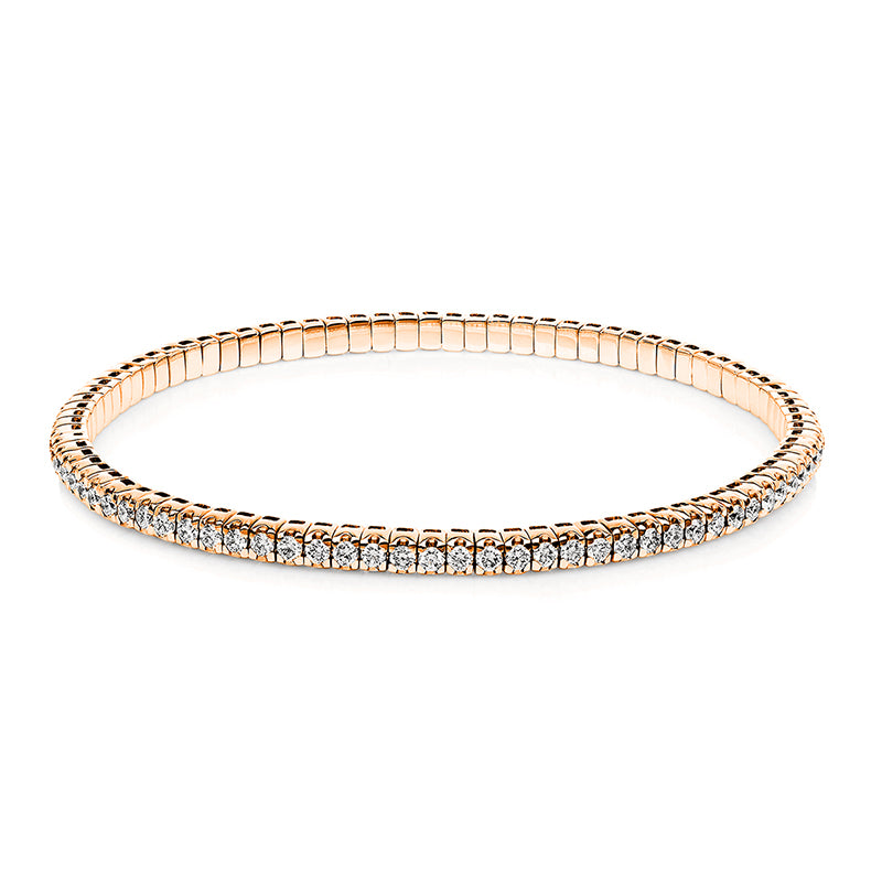Armband 18 kt RG, Flex-Band, variabel, 87 Brill. 2,35 ct, TW-si