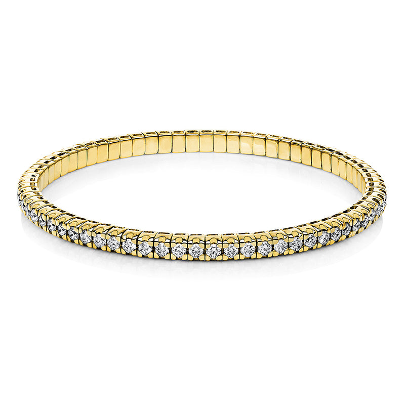 Armband 18 kt GG, Flex-Band, rhodiniert, 70 Brill. 3,28 ct, TW-si