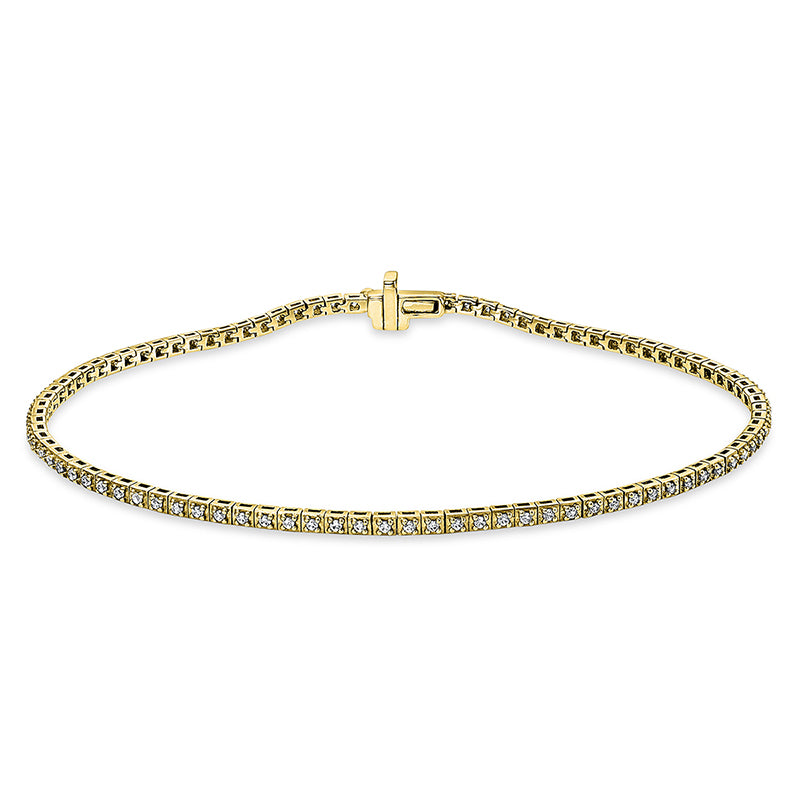 Armband 14 kt GG, 92 Brill. 0,50 ct, TW-si