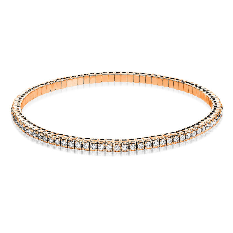 Armband 18 kt RG, Flex-Band, variabel, 87 Brill. 2,53 ct, TW-si