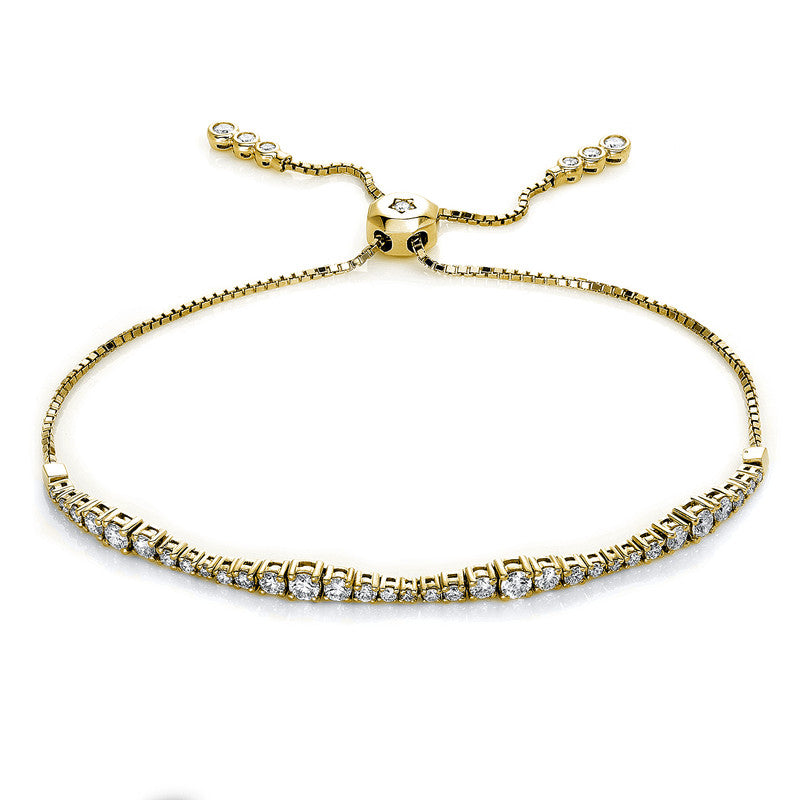 Armband 18 kt GG, Länge variabel, 41 Brill. 1,13 ct, TW-vsi/si