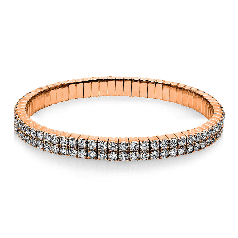 Armband 18 kt RG, Flex-Band, variabel, 134 Brill. 7,32 ct, TW-si