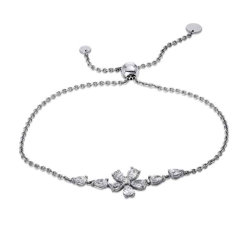 Armband 18 kt WG, 9 Tropfen 1,49 ct, TW-si, 1 Brill. 0,06 ct, TW-si