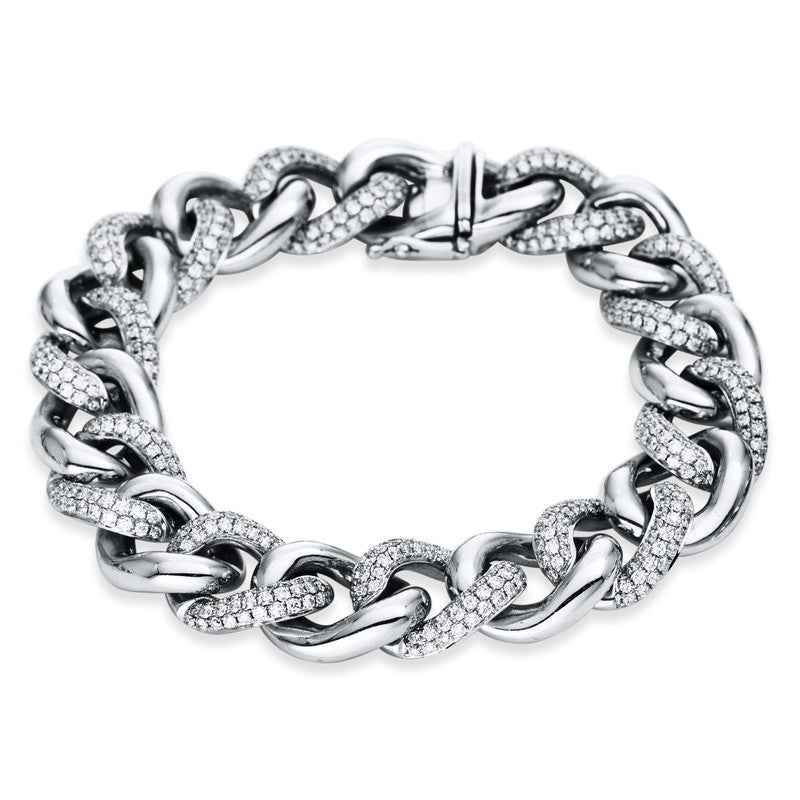 Armband 18 kt WG, 120 Brill. 1,01 ct, TW-si, 480 Brill. 3,07 ct, TW-si