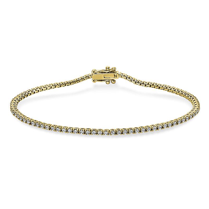 Armband 4er-Krappe 18 kt GG. 88 Brillanten 1.04 ct. TW-si. L:18.0 cm