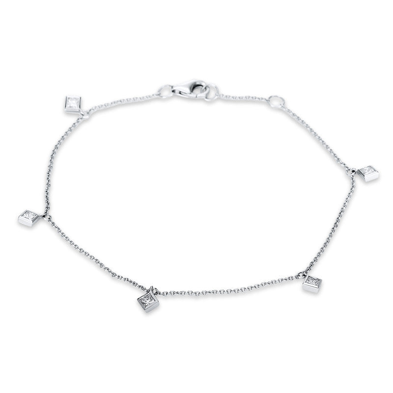 Armband 18 kt WG, 5 Princ. 0,34 ct, TW-si