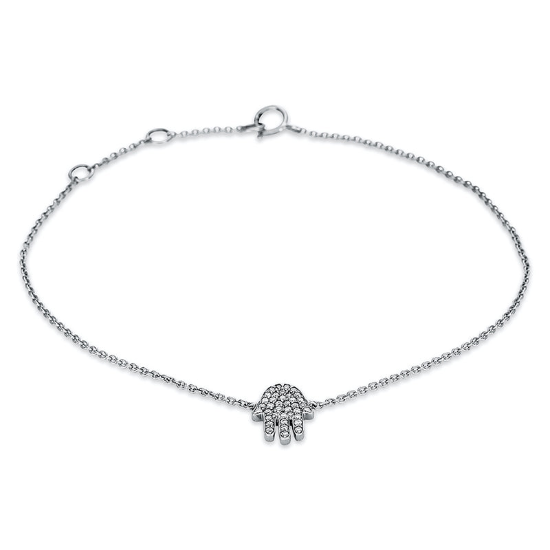 Armband 18 kt WG, mit ZÖ 15.2 cm + 16.5 cm, 38 Brill. 0,12 ct, TW-si