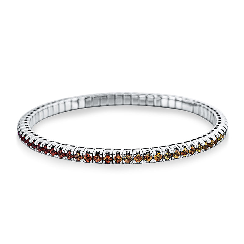 Armband 18 kt WG, Flex-Band, variabel, 70 Saphire 4,28 ct fancy