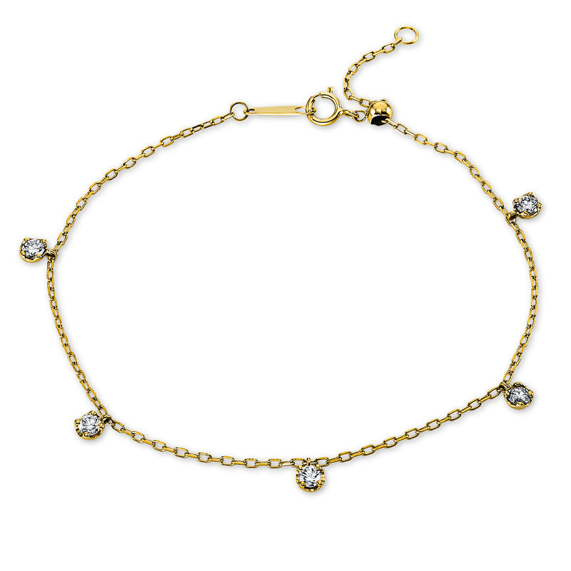 Armband 18 kt GG, 5 Brill. 0,36 ct, TW-si