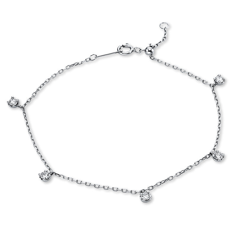 Armband 18 kt WG, 5 Brill. 0,36 ct, TW-si
