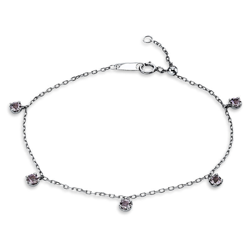 Armband 18 kt WG, 5 Morganit 0,52 ct pink