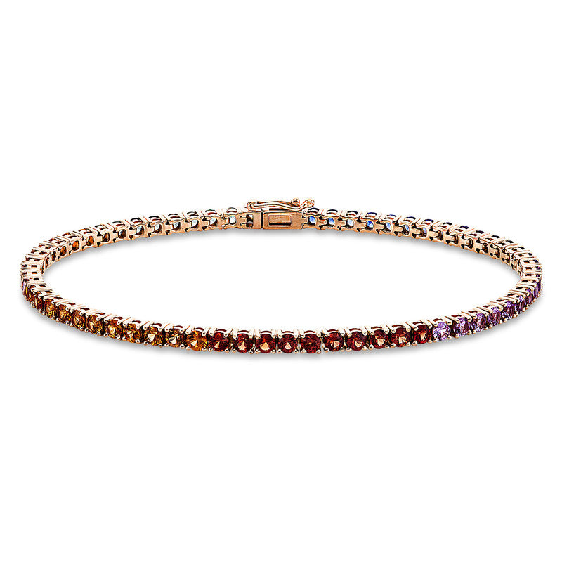Armband 18 kt RG, 68 Saphire 5,80 ct fancy