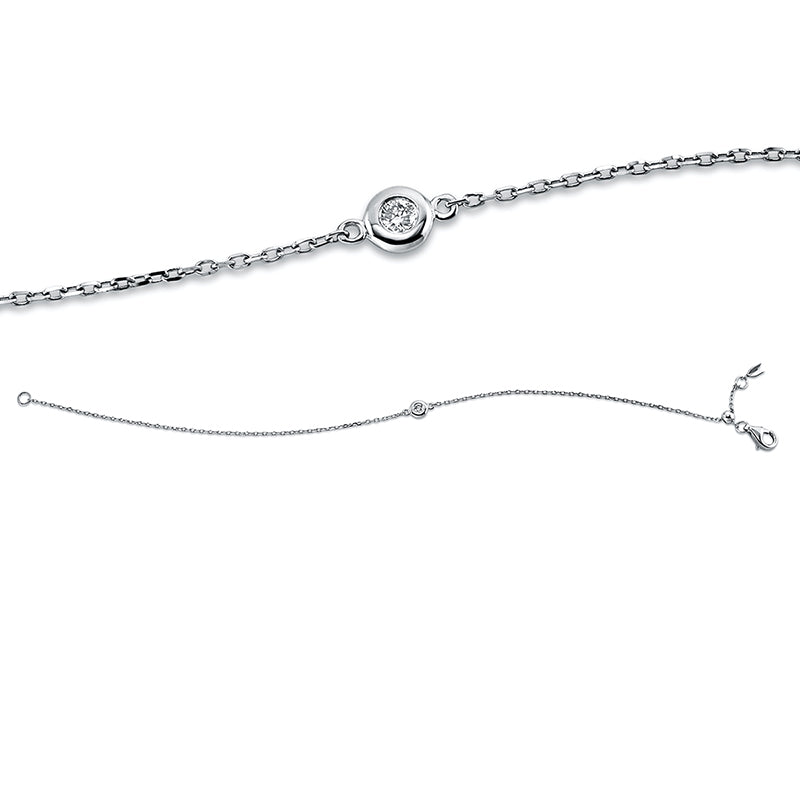 Armband 18 kt WG, 1 Brill. 0,03 ct, TW-pi