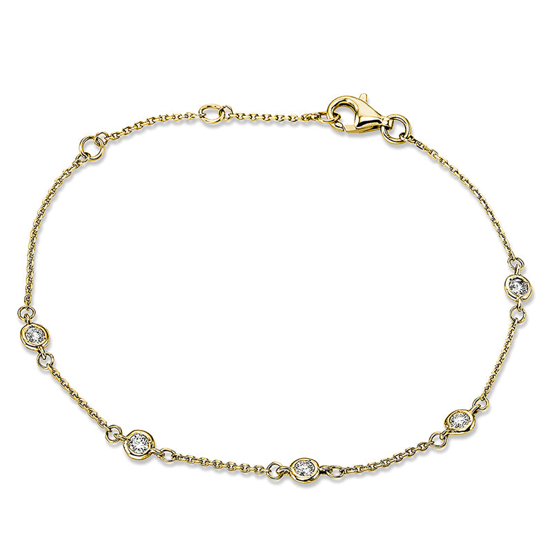 Armband 18 kt GG, 5 Brill. 0,23 ct, TW-si