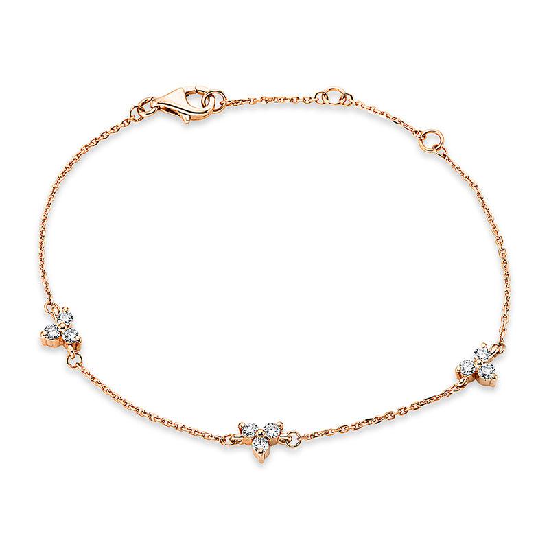 Armband 18 kt RG, 9 Brill. 0,30 ct, TW-si