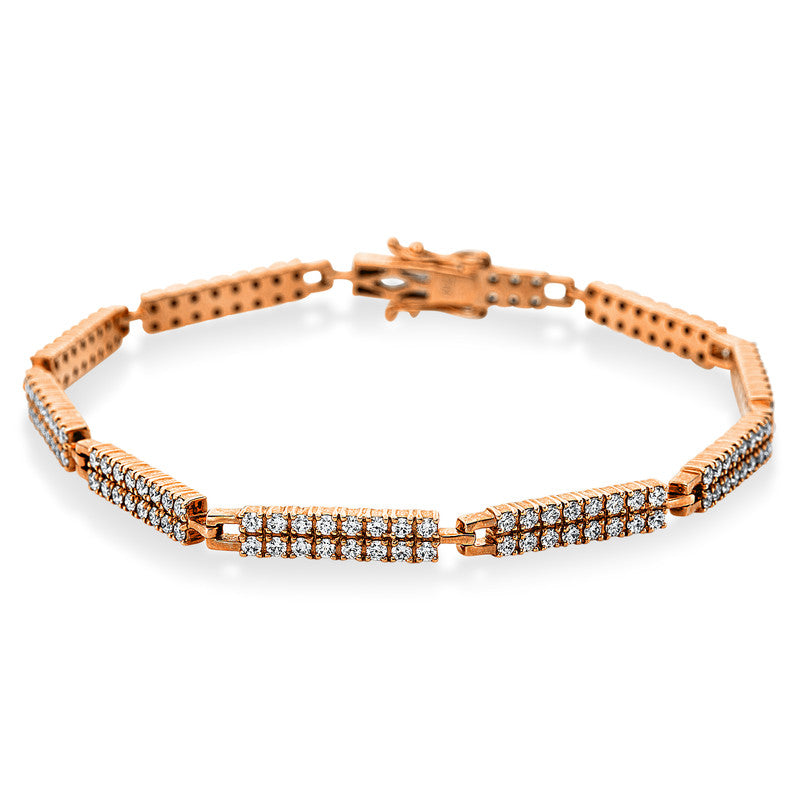 Armband 18 kt RG, 160 Brill. 1,88 ct, TW-vsi