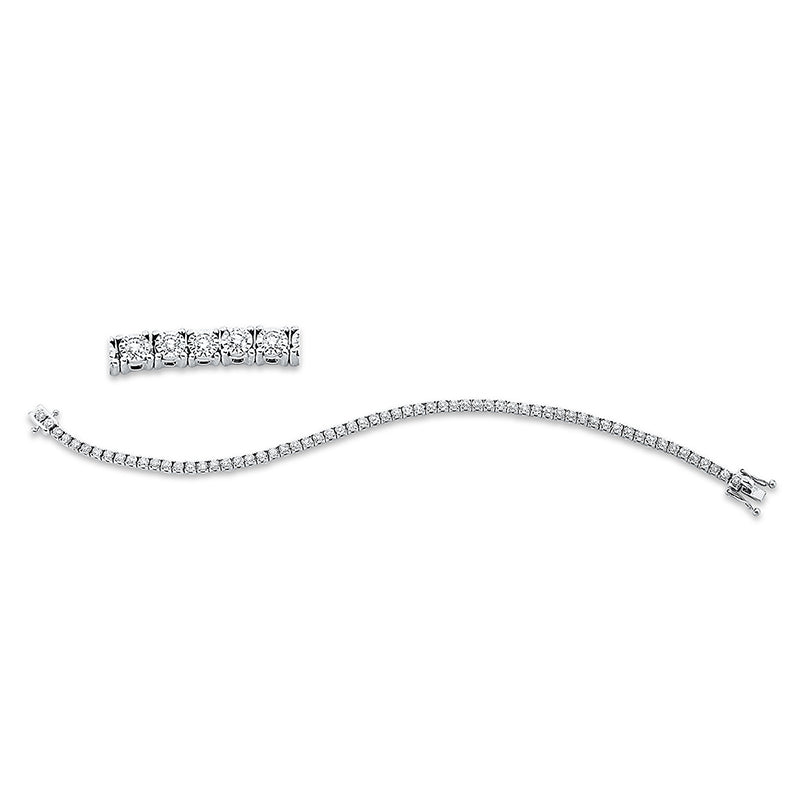Armband 18 kt WG, 63 Brill. 1,06 ct, TW-si