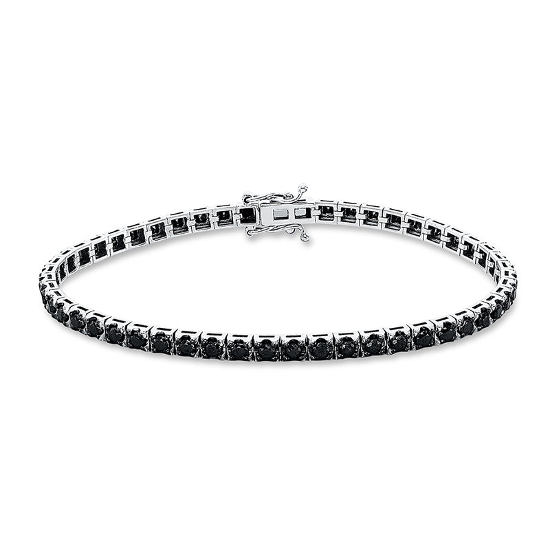 Armband 18 kt WG, schwarz rhodiniert, 51 Brill. 2,23 ct, schwarz