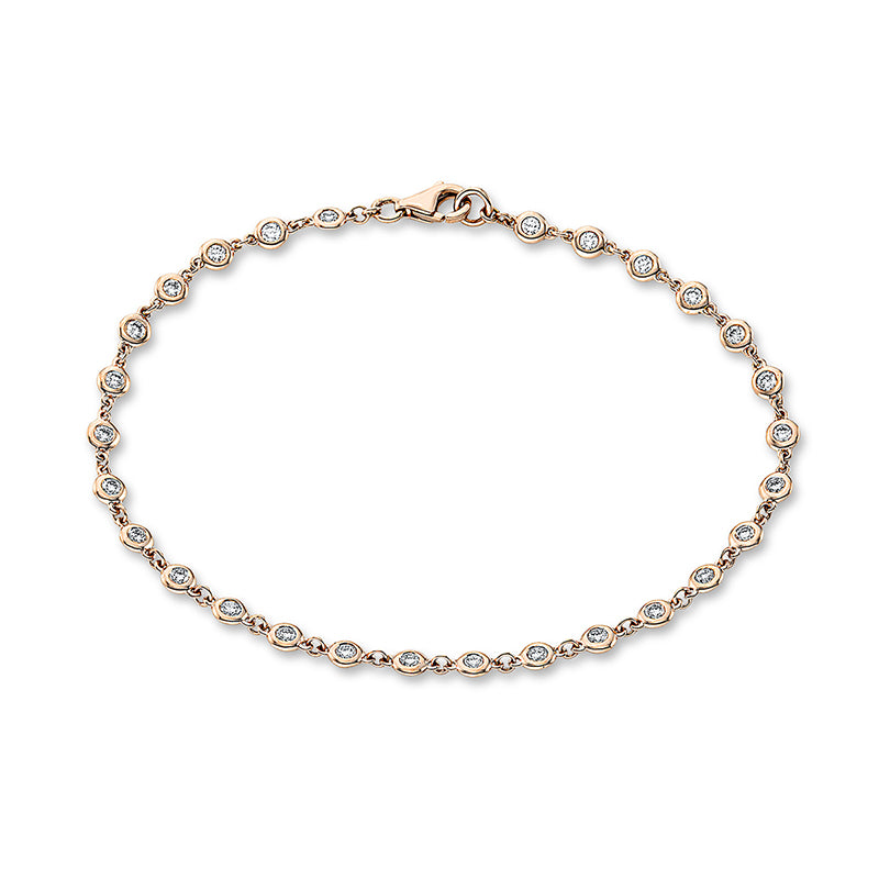 Armband 18 kt RG, 28 Brill. 0,83 ct, TW-si