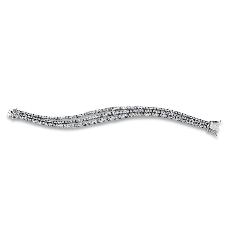 Armband 18 kt WG. 3 Brillanten 0.55 ct. TW-si. 210 Brillanten 9.37 ct. TW-si. L:18.4 cm