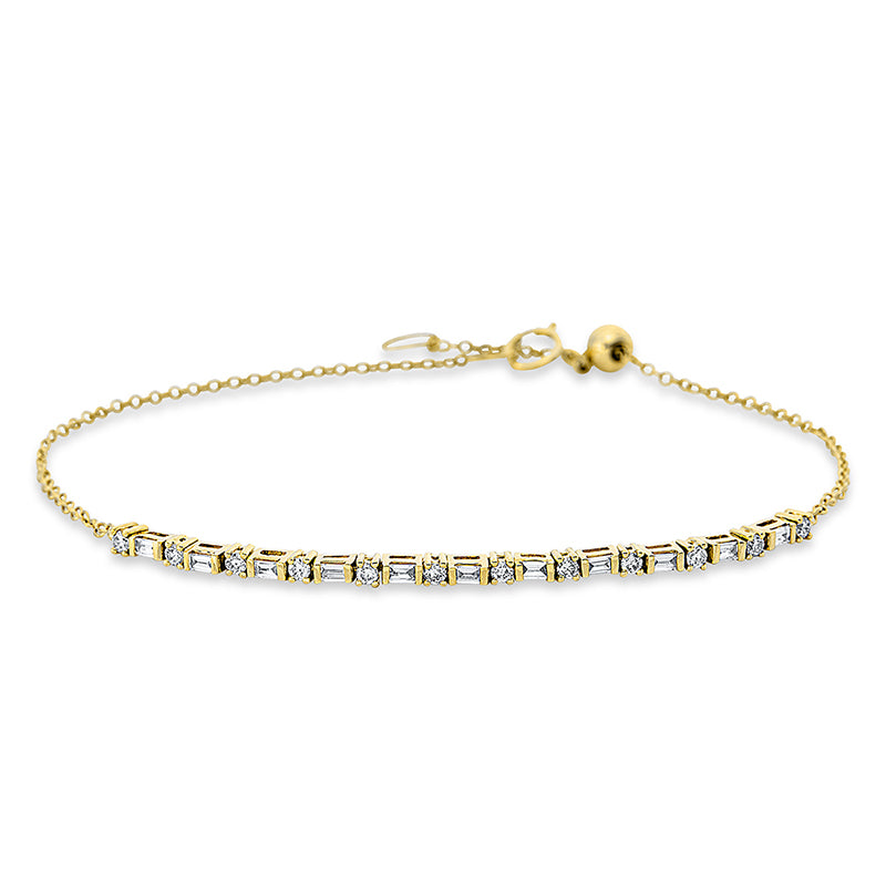 Armband 18 kt GG, 11 Bag. 0,17 ct, TW-si, 12 Brill. 0,18 ct, TW-si