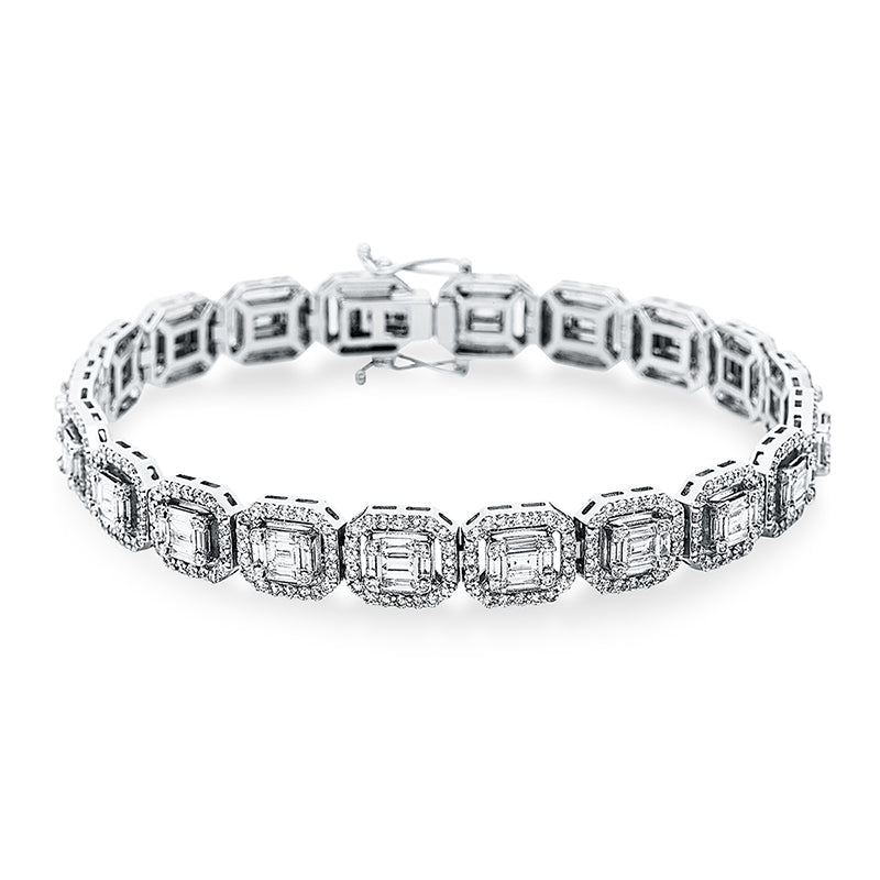 Armband 18 kt WG, 580 Fant-Schl. 5,21 ct, TW-si