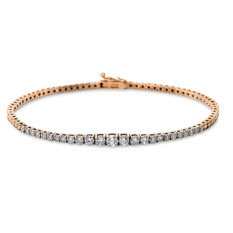Armband 18 kt RG, 24 Brill. 0,99 ct, TW-si, 1 Brill. 0,15 ct, TW-si