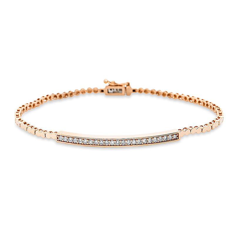 Armband 18 kt RG, 23 Brill. 0,36 ct, TW-si