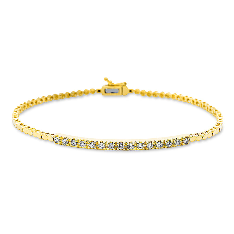Armband 18 kt GG, 15 Brill. 0,39 ct, TW-si
