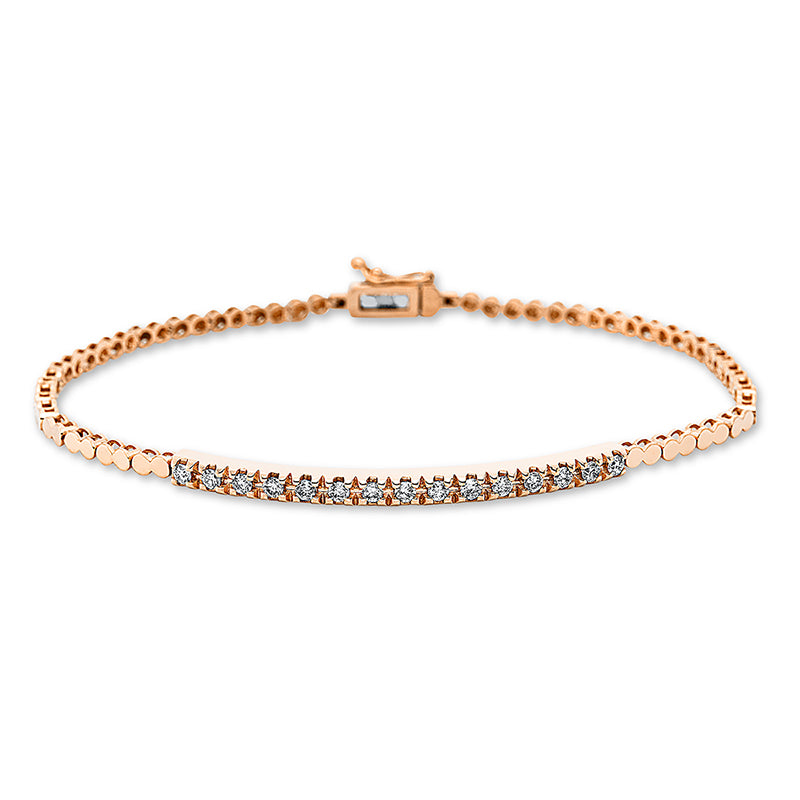 Armband 18 kt RG, 15 Brill. 0,39 ct, TW-si