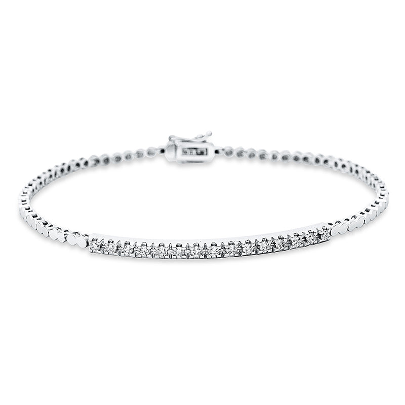Armband 18 kt WG, 15 Brill. 0,39 ct, TW-si